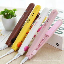 Cute Animal Pattern Portable Mini Bang Plywood 2 In 1 Hair Curler And Straightener